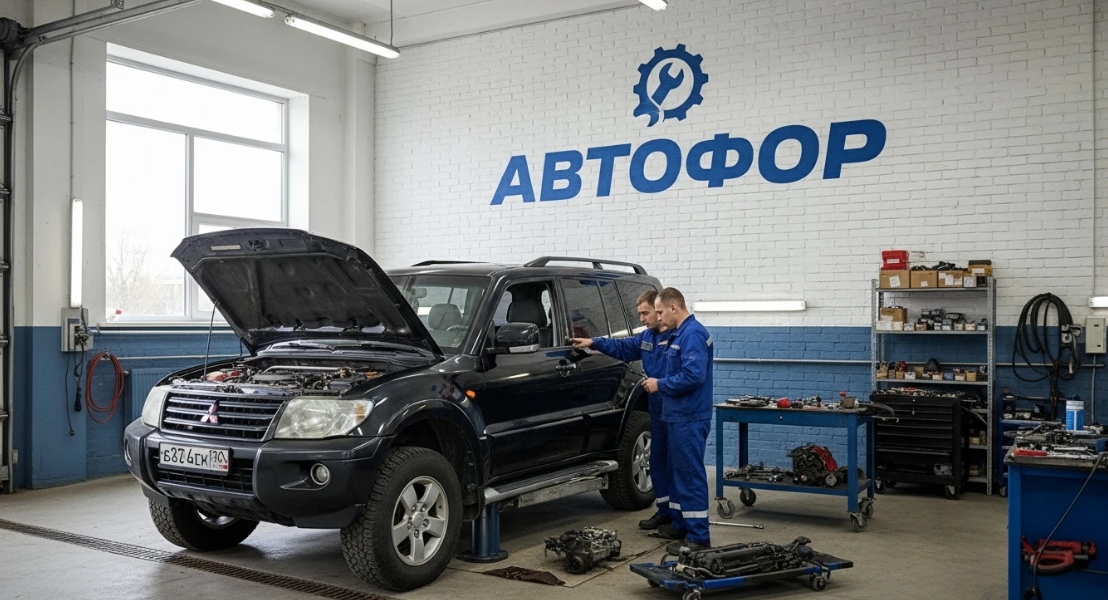Mitsubishi в сервисном боксе АВТОФОР